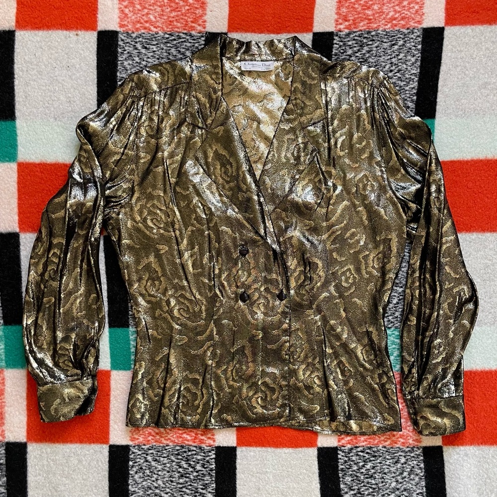 Christian Dior vintage Metallic Gold Women's Jacket/top